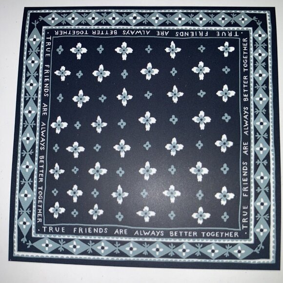 "Wear for friendship" Cotton bandana handkerchief kerchief Molly Hatch 21x21" - Picture 2 of 4